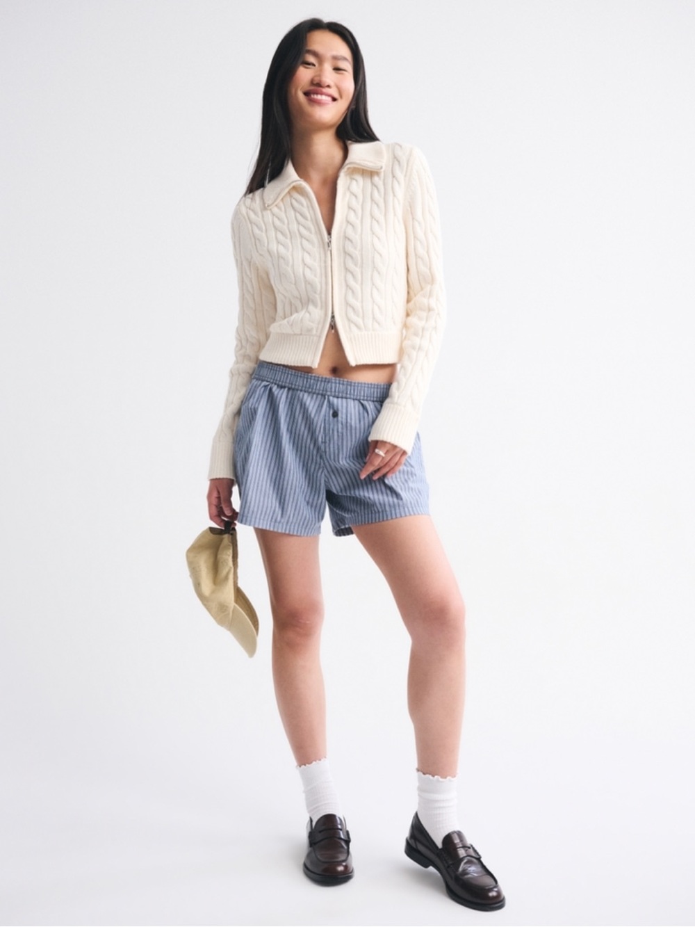 double zipper cable-knit cardigan - Picture 2 of 12